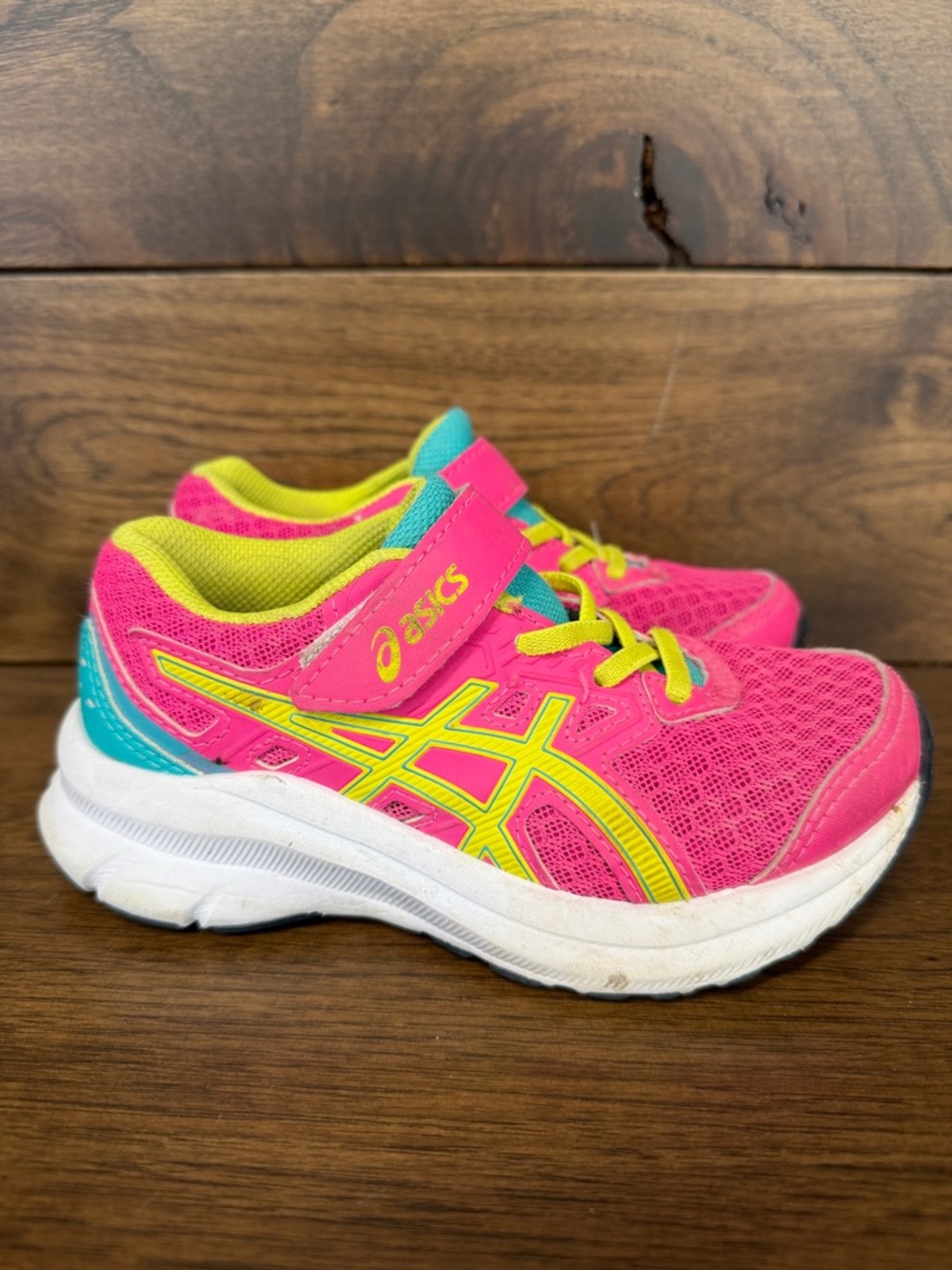 ASICS Kids Pink & Lime Athletic Sneakers